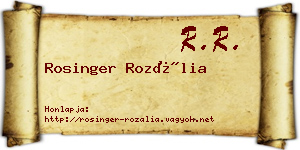 Rosinger Rozália névjegykártya